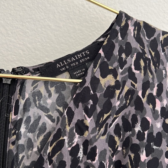 All Saints Josephine Leopard Print Midi Dress - Picture 10 of 14